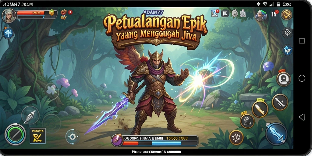 Tampilan gameplay ADAM77 yang menampilkan aksi petualangan.