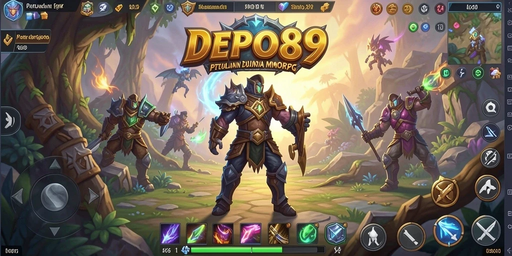 Screenshot gameplay DEPO89 yang menampilkan aksi pertarungan seru di dunia MMORPG.