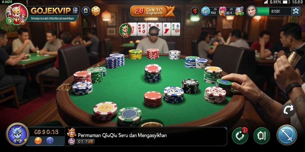 Tampilan gameplay QiuQiu yang menarik dan seru di GOJEKVIP.