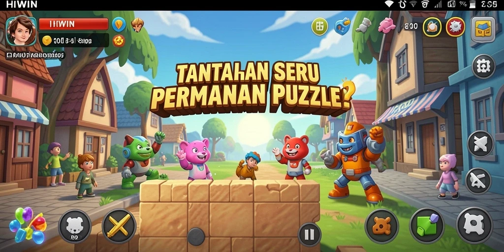 Screenshot gameplay HIWIN menampilkan tantangan puzzle yang menarik.