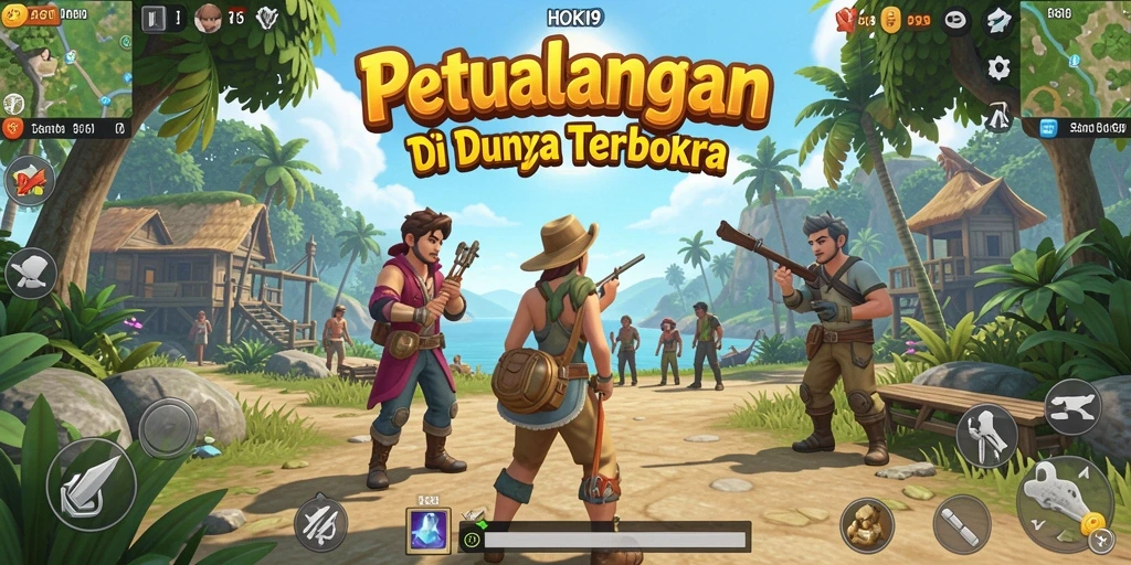 Gambaran gameplay HOKI9 dengan berbagai petualangan di dunia terbuka.