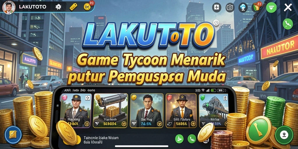 Gameplay seru dalam mengelola bisnis di LAKUTOTO.