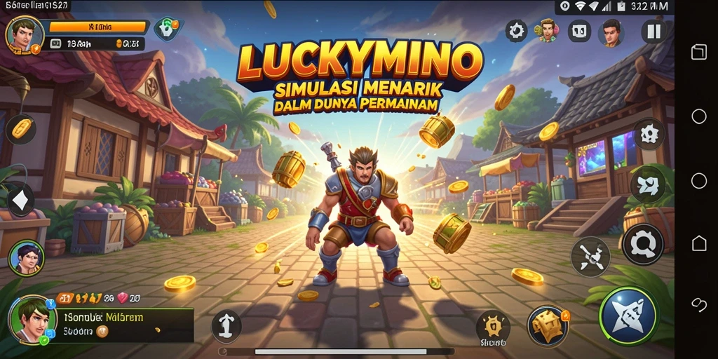 Screenshot utama menampilkan gameplay menarik dari LUCKYMINO.