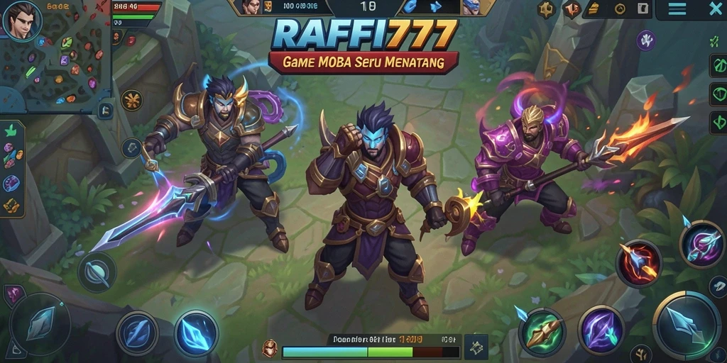 Gameplay seru dan intens dalam RAFFI777, menampilkan pertarungan antar tim.