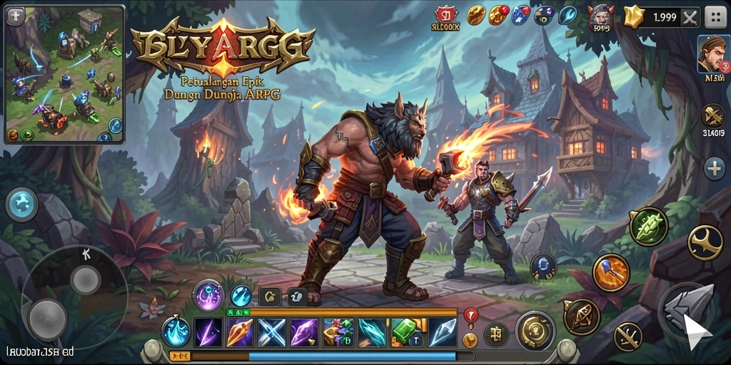 Screenshot utama menampilkan aksi seru gameplay ARPG SL999.