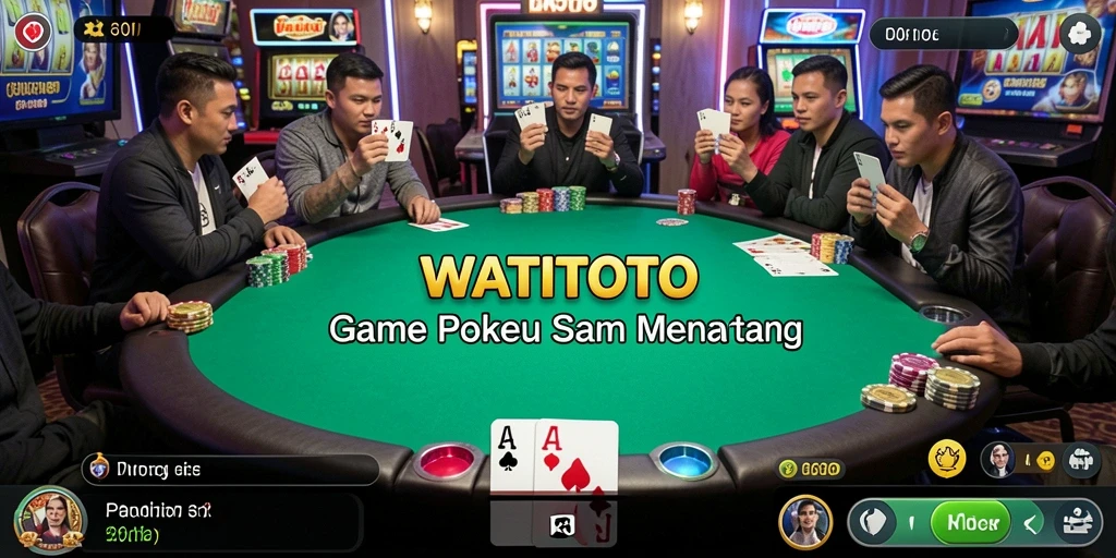 Screenshot gameplay WATITOTO yang menunjukkan momen seru di meja poker.